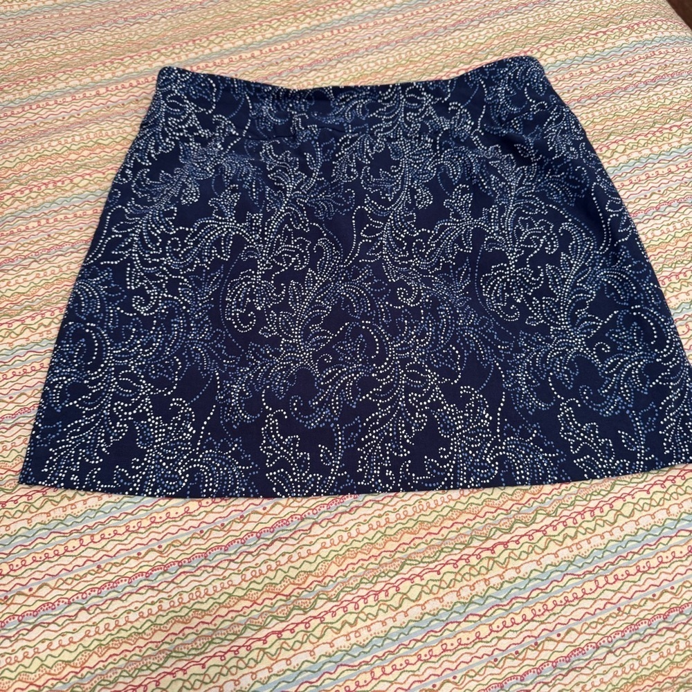 Zac & Rachel Navy and White Patterned Mini Skort Size 10